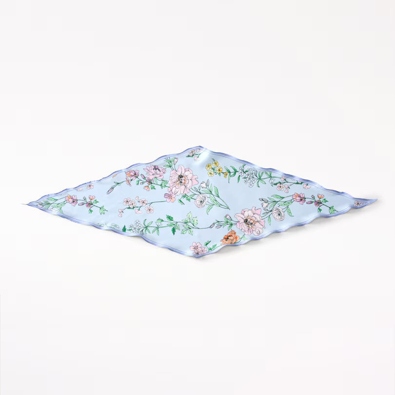 Peony Blue Diamond Scarf