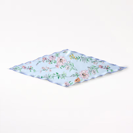 Peony Blue Diamond Scarf