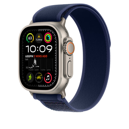 49mm Blue Trail Loop - S/M - Natural Titanium Finish