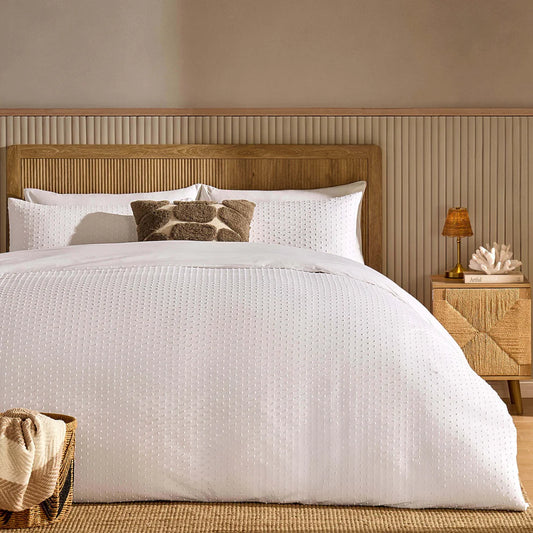 Clipped Jacquard Dobby 100% Cotton Duvet Cover & Pillowcase Set - DP