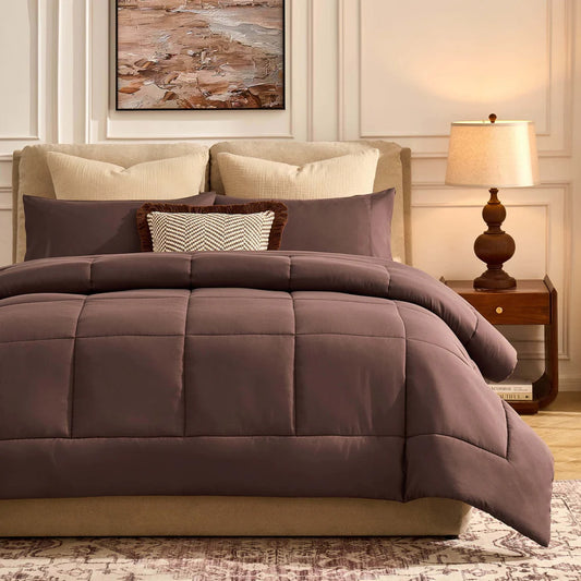 Coverless Duvet & Pillowcase Set - Brown - DP