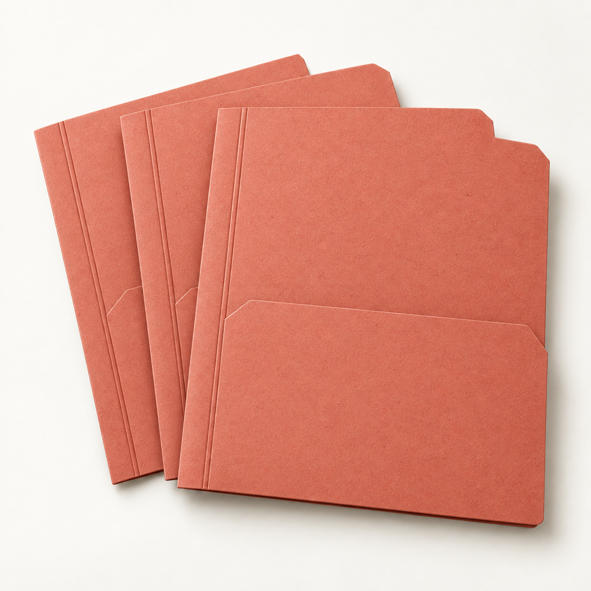 Coral set of three A4 file folders