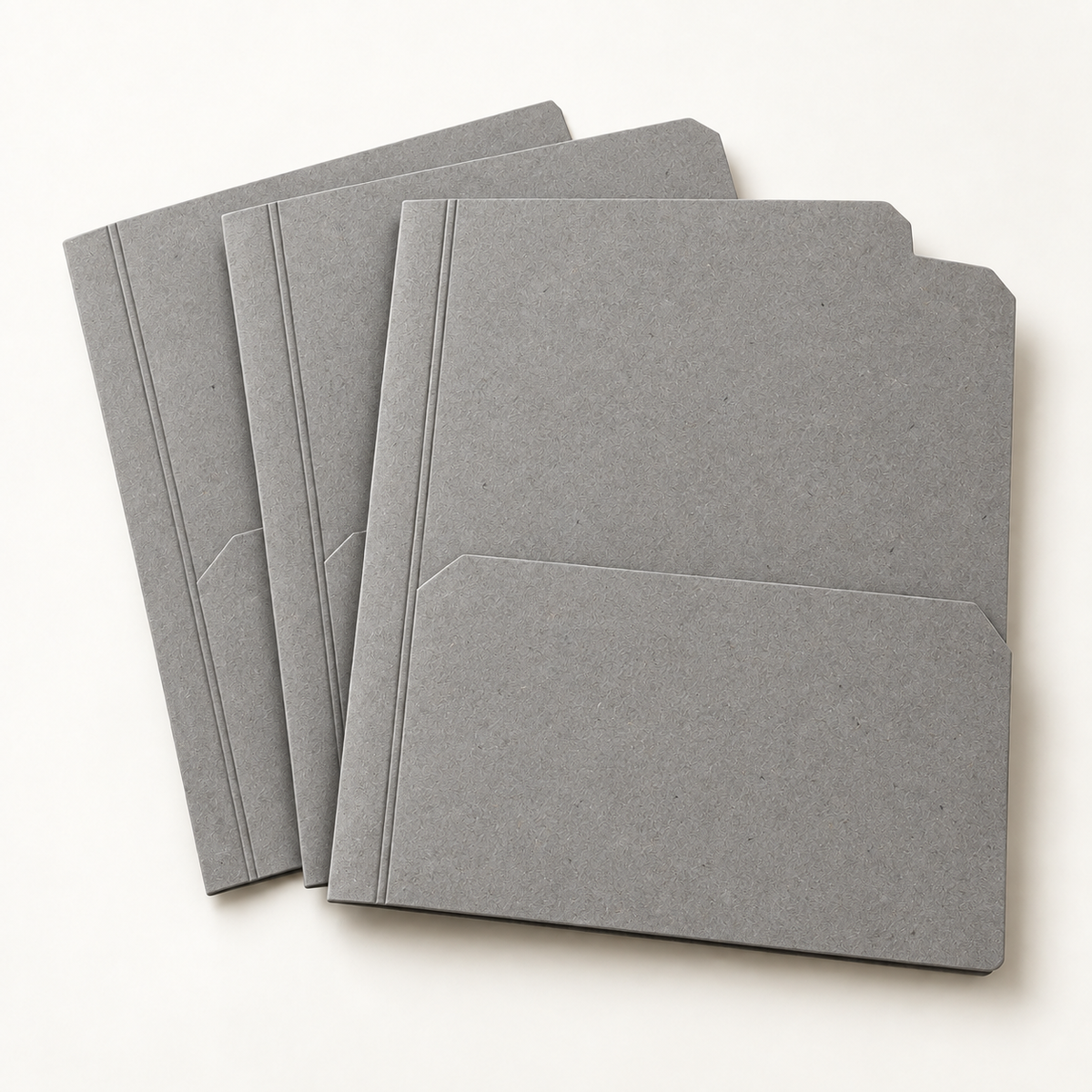 Grey set of three A4 file folders