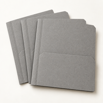 Grey set of three A4 file folders