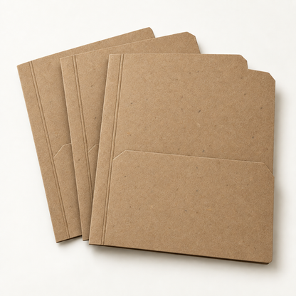 Kraft set of three A4 file folders
