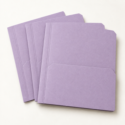 Lilac set of three A4 file folders