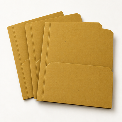 Mustard set of three A4 file folders