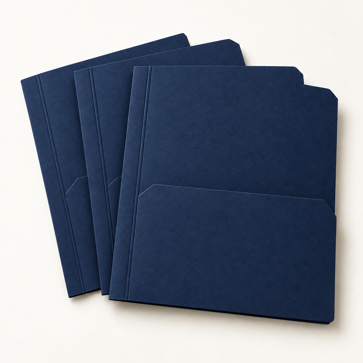 Navy set of three A4 file folders