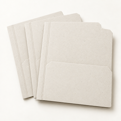 White set of three A4 file folders