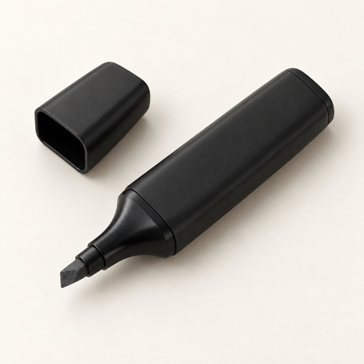 Black chisel-tip highlighter