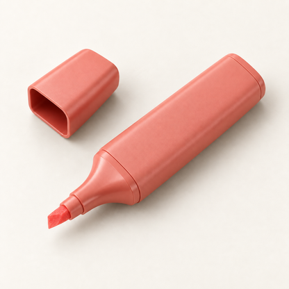 Coral chisel-tip highlighter