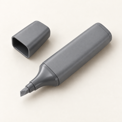 Grey chisel-tip highlighter