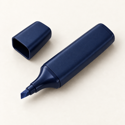 Navy chisel-tip highlighter