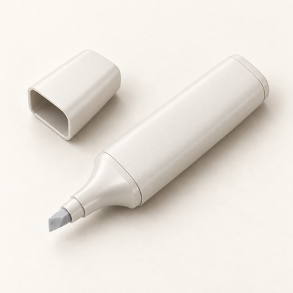 White chisel-tip highlighter