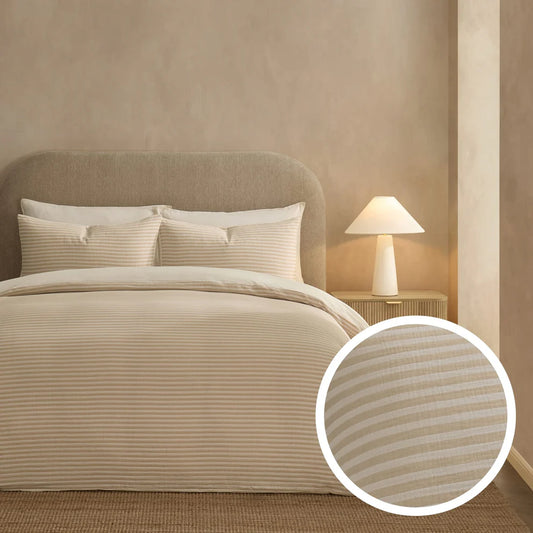 Miran Yarn Dyed Muslin Duvet Cover & Pillowcase Set - DP