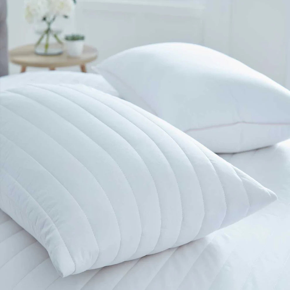 Pair of Luxury Quilted 100% Cotton Pillow Protectors - DP