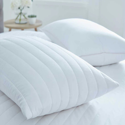 Pair of Luxury Quilted 100% Cotton Pillow Protectors - DP
