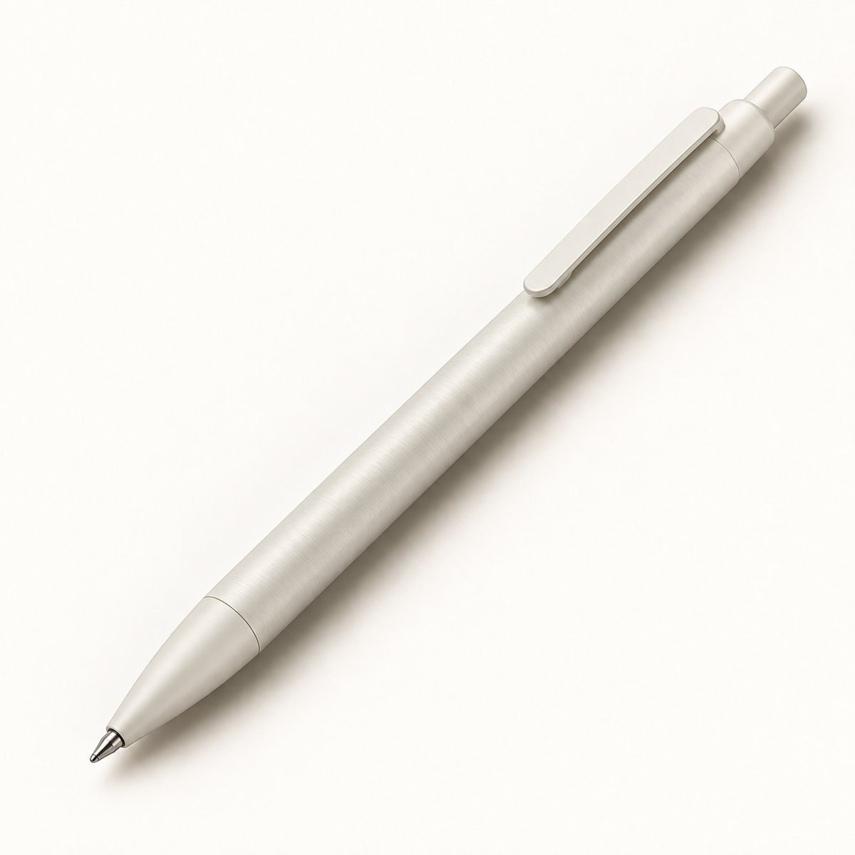White retractable gel pen