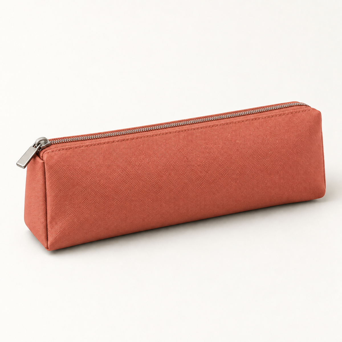 Coral coated canvas pencil case
