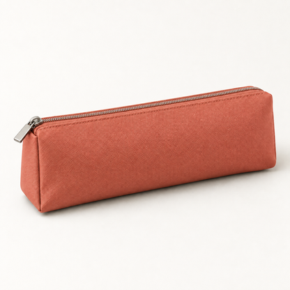 Coral coated canvas pencil case