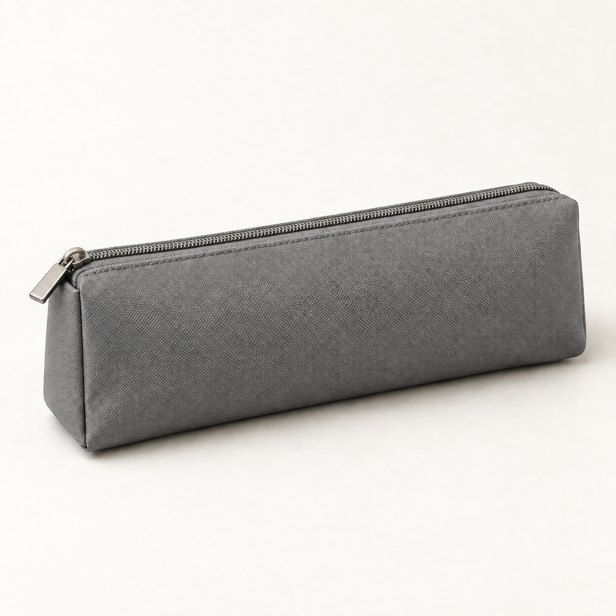 Grey coated canvas pencil case