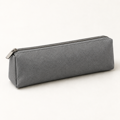 Grey coated canvas pencil case