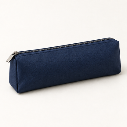 Navy coated canvas pencil case