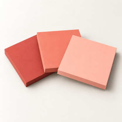 Coral pack of three sticky note pads